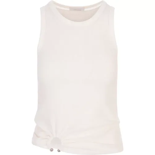 Cotton Tank Top with Metal Ring , female, Sizes: 2XS, XS, S - Paco Rabanne - Modalova