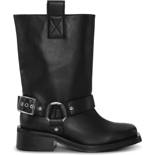 Leather Ankle Boots , female, Sizes: 3 UK, 5 UK, 7 UK, 4 UK - Ganni - Modalova