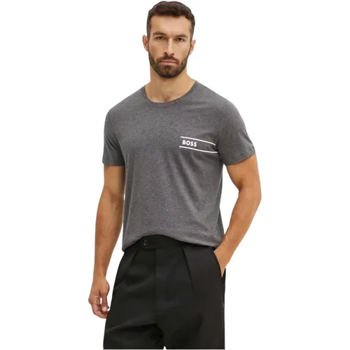 Kurzarm Baumwoll T-Shirt - Grau - Hugo Boss - Modalova