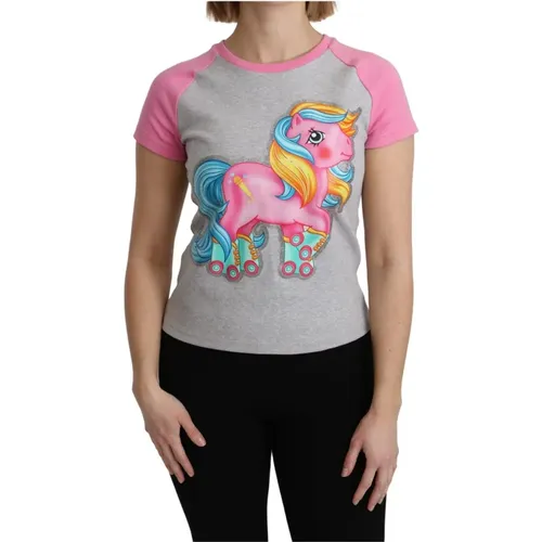 My Little Pony Crew Neck T-shirt , Damen, Größe: 2XS - Moschino - Modalova