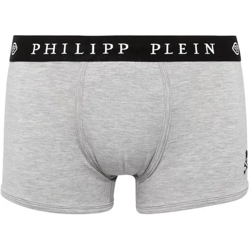 Bottoms, male, , Size: 2XL Elasticized Boxer Briefs - Grey - Philipp Plein - Modalova