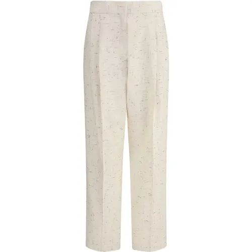 Straight Trousers, female, , Size: XS Buttoned Tailoring Pants - Fabiana Filippi - Modalova