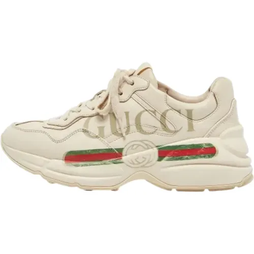 Pre-owned Sneakers, female, , Size: 7 1/2 US Pre-owned Leather sneakers - Gucci Vintage - Modalova