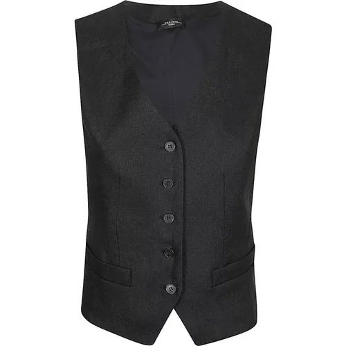 Classic Linen Vest Button Closure , female, Sizes: 2XS - Max Mara Weekend - Modalova