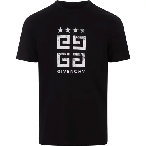 Schwarzes T-Shirt mit 4G Stars - Givenchy - Modalova