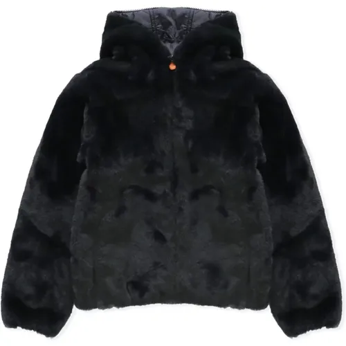 Schwarze Steppjacke mit Kapuze - Save The Duck - Modalova