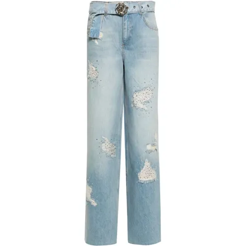 BLU Denim Straight Jeans , female, Sizes: W25, W26, W28 - Blugirl - Modalova