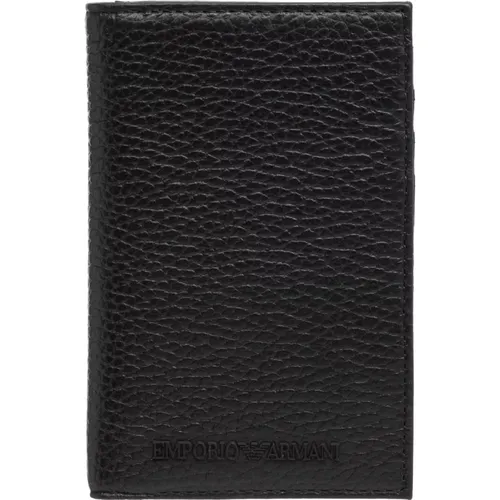 Wallets & Cardholders, male, , Size: ONE SIZE Plain Credit Card Holder - Emporio Armani - Modalova