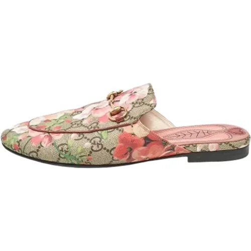 Pre-owned Flats, female, , Size: 6 1/2 US Pre-owned Canvas sandals - Gucci Vintage - Modalova