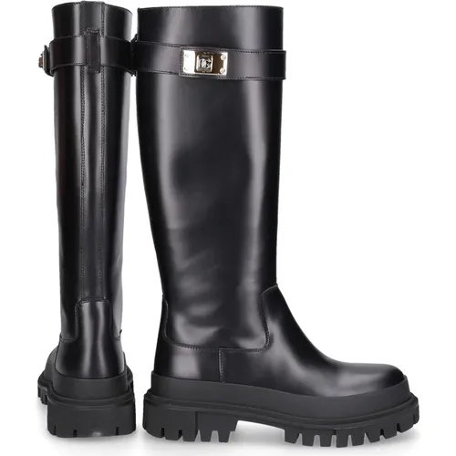 Winter Over-Knee Boots , female, Sizes: 8 UK - Dolce & Gabbana - Modalova