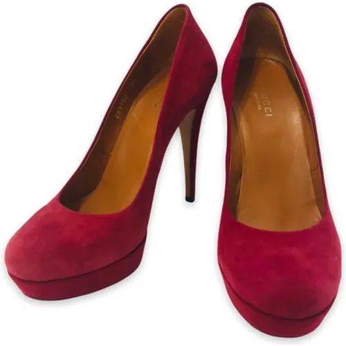 Pre-owned Pumps, female, , Size: 6 US Raspberry Suede Stiletto Heels - Gucci Vintage - Modalova