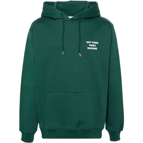 Grüner Logo Hoodie Baumwolle Bedruckt , Herren, Größe: S - Drole de Monsieur - Modalova