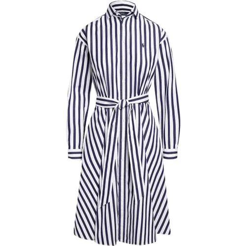 Striped Cotton Trapeze Dress , female, Sizes: 4XS, 3XS, 2XS - Ralph Lauren - Modalova