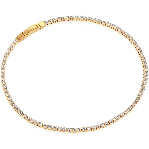 Vergoldetes Silberarmband mit Zirkonia , Damen, Größe: M - Sif Jakobs Jewellery - Modalova