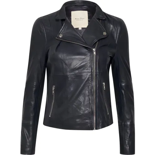 Leather Jackets, female, , Size: S Asymmetric Zip Leather Biker Jacket - Part Two - Modalova