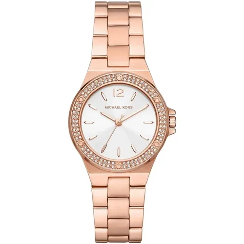 Elegant Rose Gold Analog Watch with Rhinestone , female, Sizes: ONE SIZE - Michael Kors - Modalova