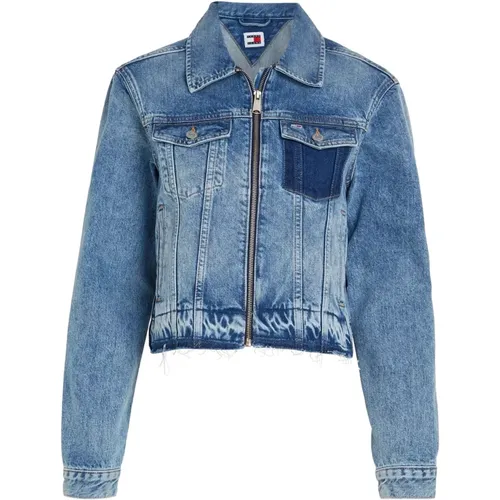Cotton Zipper Jacket for Women , female, Sizes: XS, S, M - Tommy Jeans - Modalova