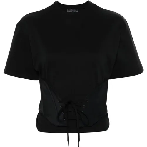 Schwarzes Korsett-Stil T-Shirt - Mugler - Modalova