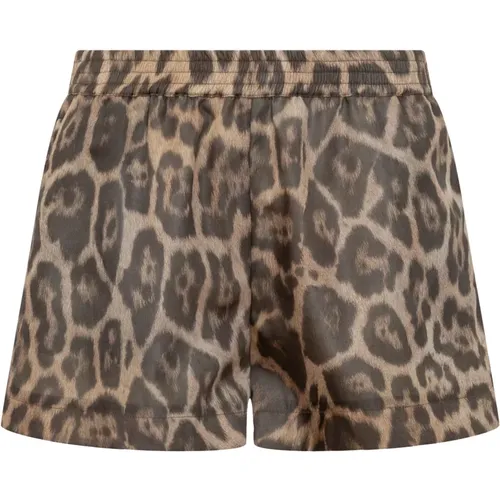 Short Shorts, female, , Size: 3XS Leopard Print Drawstring Shorts - Stella Mccartney - Modalova