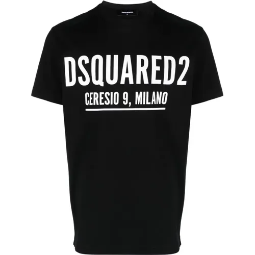 T-shirts and Polos with Text Print , male, Sizes: M - Dsquared2 - Modalova