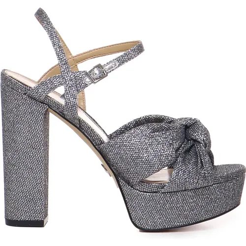 Silver Sandals with Cotton Blend , female, Sizes: 6 1/2 UK, 3 1/2 UK, 2 1/2 UK, 5 1/2 UK, 4 1/2 UK - Michael Kors - Modalova