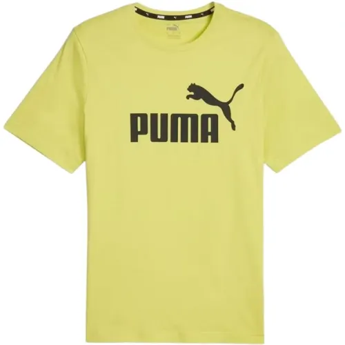 Modernes Sport Cat Logo Gelbes T-Shirt , Herren, Größe: L - Puma - Modalova