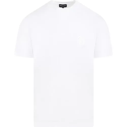Weißes Baumwoll-T-Shirt , Herren, Größe: 2XL - Giorgio Armani - Modalova