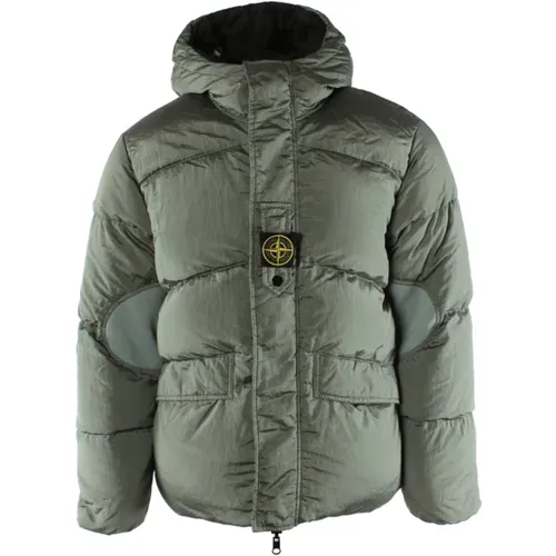 Down Jackets, male, , Size: S Reversible /Black Jacket - Stone Island - Modalova