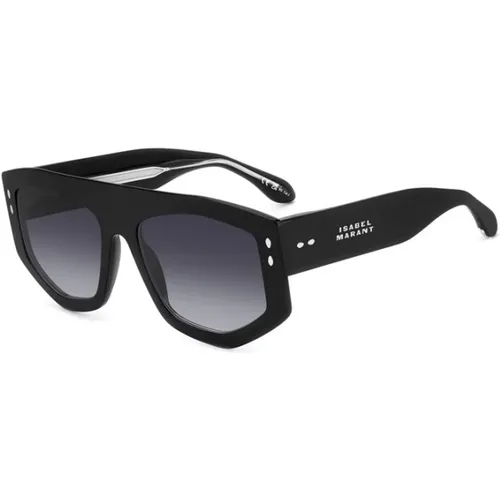 Schwarze Sonnenbrille mit dunkelgrauen Gläsern , Damen, Größe: 56 MM - Isabel marant - Modalova