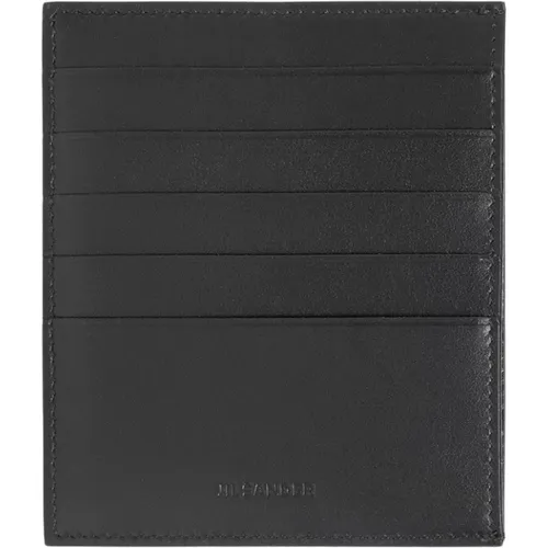 Wallets & Cardholders, male, , Size: ONE SIZE Leather Card Holder Wallet - Jil Sander - Modalova