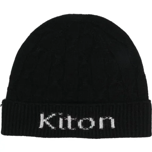 Beanies, male, , Size: ONE SIZE Intaria Knit Logo Beanie - Kiton - Modalova