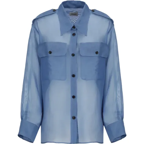 Silk Shirt with Collar and Pockets , female, Sizes: XS - Khaite - Modalova
