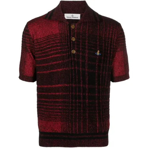 Rotes Madras Check Polo Shirt , Herren, Größe: L - Vivienne Westwood - Modalova