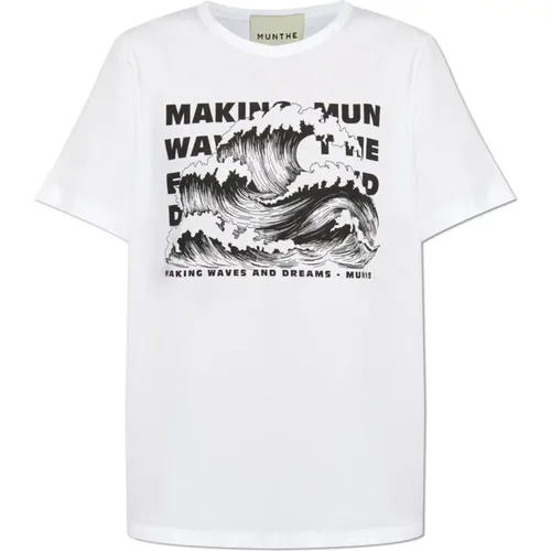 Bedrucktes T-Shirt , Damen, Größe: XS - Munthe - Modalova