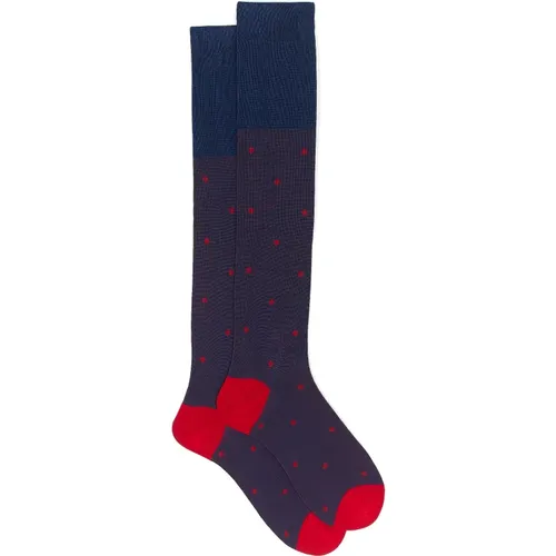 Herren Lange Baumwollsocken mit Polka Dot Muster , Herren, Größe: S - Gallo - Modalova