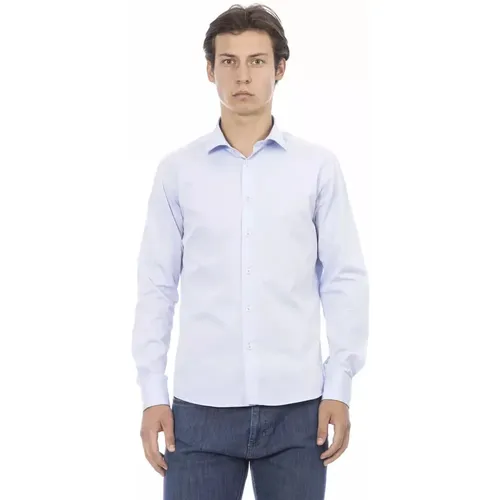 Trendiges Hellblaues Baumwollhemd , Herren, Größe: XL - Baldinini - Modalova