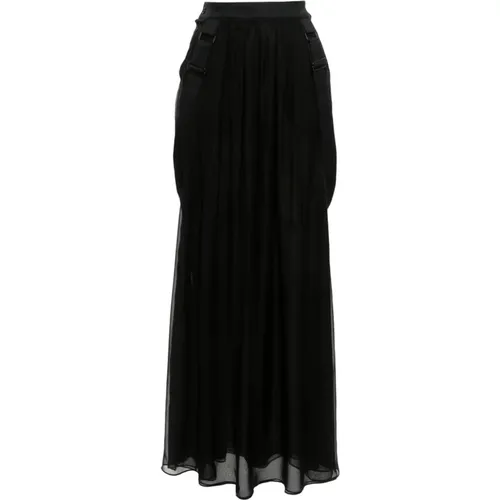 Maxi Skirts, female, , Size: 2XS Chiffon Pleated Skirt - Max Mara - Modalova