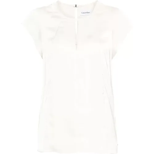 Satinbluse , Damen, Größe: XS - Calvin Klein - Modalova