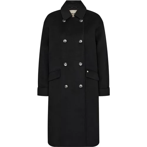 Double-Breasted Coats, female, , Size: L Mmvenice Wool Coat - MOS MOSH - Modalova