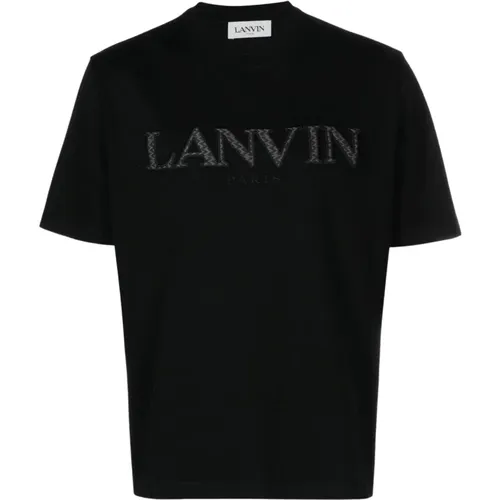 T-Shirts, male, , Size: L White Curb Tee-Shirt - Lanvin - Modalova