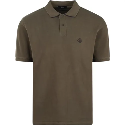 Pigment DYE Pique` Polo Shirt , male, Sizes: L, 3XL, XL, 2XL - Herno - Modalova