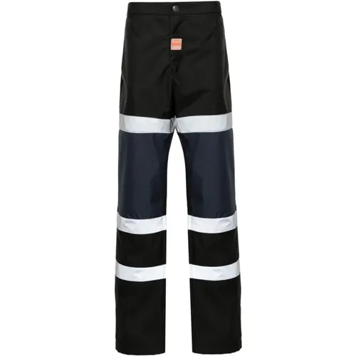 Straight Trousers, male, , Size: L Reflective Panelled Trousers in Navy/Black - Martine Rose - Modalova