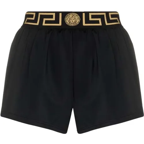 Schwarze Greca-Bund Shorts , Damen, Größe: L - Versace - Modalova