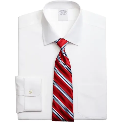 Weiße Traditionelle Passform Stretch Supima Baumwolle Non-Iron Hemd mit Ainsley Kragen , Herren, Größe: 3XL - Brooks Brothers - Modalova