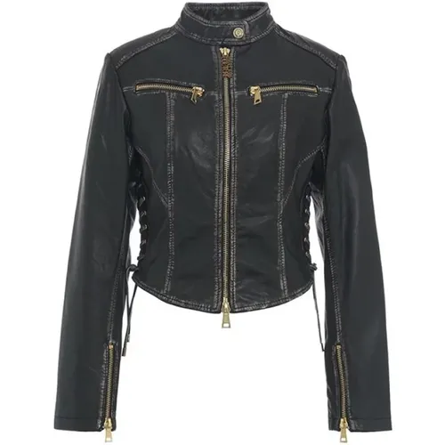 Institutional Logo Motorcycle Jacket , female, Sizes: XS, S - Versace Jeans Couture - Modalova