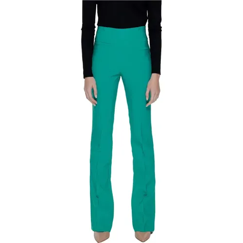 Grüne einfache Hose mit Gesäßtaschen , Damen, Größe: XL - Sandro Ferrone - Modalova
