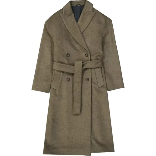 Double-Breasted Coats, female, , Size: M Wool Cashmere Coat - BRUNELLO CUCINELLI - Modalova