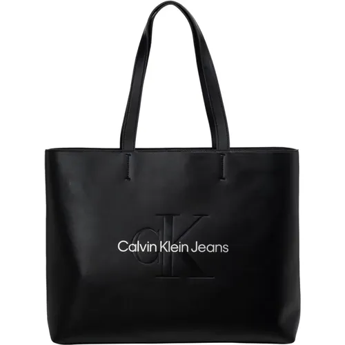 Einfache Tote Bag mit Logo , Damen, Größe: ONE Size - Calvin Klein Jeans - Modalova