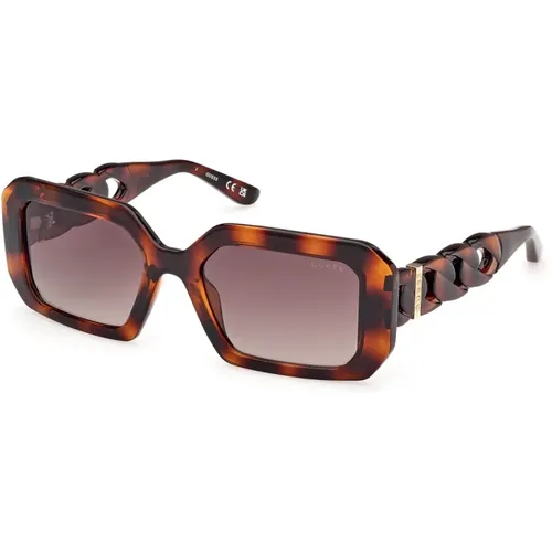 Rectangular Sunglasses with Modern Chain , female, Sizes: 54 MM - Guess - Modalova