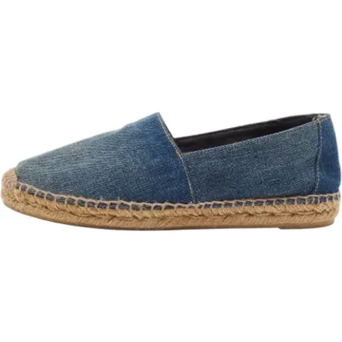 Pre-owned Flats, female, , Size: 6 1/2 US Pre-owned Denim flats - Yves Saint Laurent Vintage - Modalova